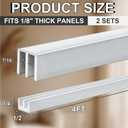 Landical 2 Set Metal Sliding Door Track Set, 4FT Metal Upper & Lower Tracks for 1/8" Thick Panels, Cabinet & DIY Door Replacement (Silver)