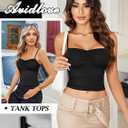 Avidlove Sexy Camisoles Tank Tops for Women Cute Spaghetti Strap Crop Ruched Tube Top (L)