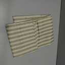 jinchan Linen Kitchen Curtains 36 Inch Length Striped Tier Curtains Ticking Stripe Small Drapes for Living Room Bathroom Cafe Small Window Farmhouse Rustic Pinstripe Rod Pocket 2 Panels Sage Green