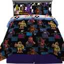 Five Nights At Freddy's Kids Bedding Super Soft & Cozy Comforter and Sheet Set with Sham, 7 Piece Queen Size, (Officially Licensed Product) By Franco