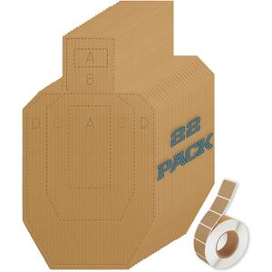 Shooting Targets for the Range, 30 x 18 Inch Silhouette Cardboard Targets for Tactical Practice Competitions with Paster, 22 Pack