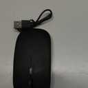 Wireless Bluetooth Mouse, Rechargeable, LED, Silent, Ultra-thin Design (Bluetooth 5.2 and 2.4GHz USB Receiver) | Portable Computer Mouse for Laptops, iPads, MacBooks and Apple Devices (Black)