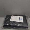 CAROLMADE Ottoman Foot Rest, PVC Small Ottoman Foot Stool with Legs Modern Footstool Ottomans for Living Room Entryway Office, Black