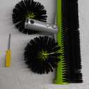 Swimming Pool Brush Head with Round Ends,17.5" Heavy Duty Aluminum Back Head for Cleans Walls, Tiles & Floors, 7 Rows Premium Nylon Bristles with EZ Clips (Green Black)