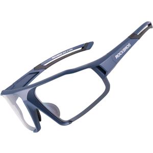 ROCKBROS Photochromic Cycling Glasses for Men - Clear Safety Glasses for Road Mountain Bike Bicycle (Blue)