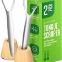 VIVAGO Tongue Scraper for Adults with Holder (2 Pack)  Metal Tongue Scraper for Tongue Cleaning and Reducing Bad Breath  Stainless Steel Tongue Scraper for Adults, Tongue Cleaner for Adults