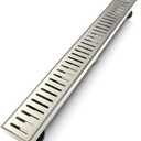 WEBANG 24 Inch Linear Shower Drain Rectangular Floor Drain with Accessories Capsule Pattern Cover Grate Removable SUS304 Stainless Steel CUPC Certified Brushed Nickel