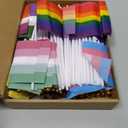Weewooday 156 Pcs Mini Pride Flags Bulk LGBT Small Rainbow Flag on Stick Hand Held Progress Gay Genderqueer Asexual Nonbinary Lesbian Intersex Transgender Genderfluid Pansexual Bisexual Gay Supplies