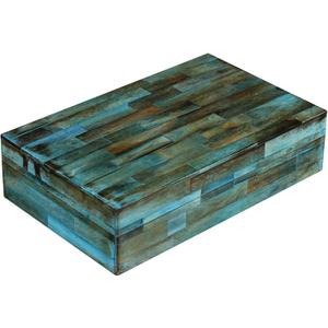 Handicrafts Home Decorative Storage Box with Lid- 8x5x2 Small Keepsake, Trinket Box, Memory Box- Decorative Boxes for Home Decor, Centre Table, Giftable Storage Accent- Verdigris