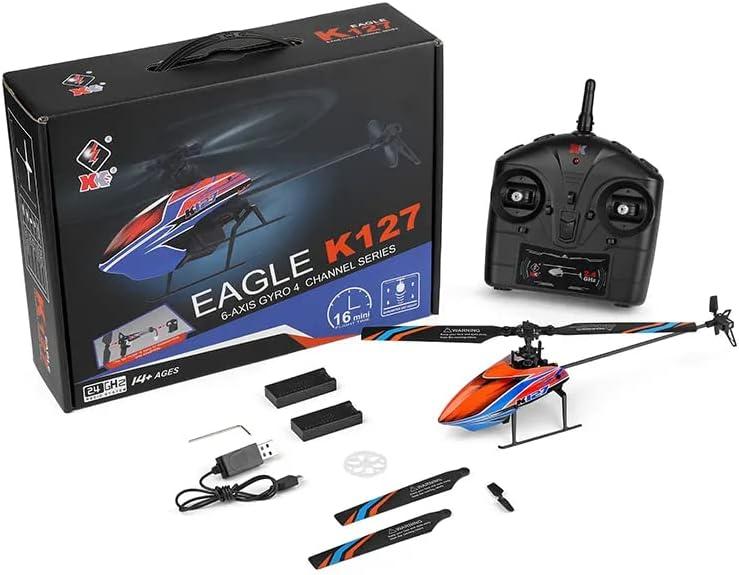 WLtoys High-Speed RC Drone/Helicopter/Quadcopter K127 6-Aixs Gyroscope 2.4G 4CH Single Blade Propellor Gyro Mini RC Helicotper for Kid Gift RC Toy v911 (K127 2B)