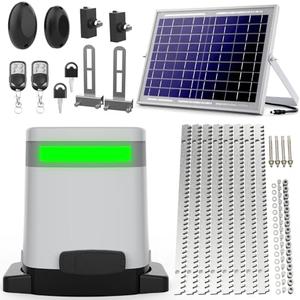 Blütezeit 1400lb Sliding Gate Opener, Solar Power | WiFi Control | Built-in Battery Backup, Rack Driven Automatic Slide Gate Motor with Remote. Rails and Solar not Included