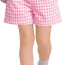 Toddler Girls' Cotton Gingham Shorts | Plaid, Elastic Waist, Drawstring, Baby, Summer, Sweat, Checkered, Bottoms, Pockets, Athletic, Active, Pull On, Casual, Infant