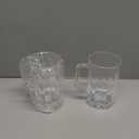 Mifoci 10 Pcs Plastic Beer Mug with Handles 16 oz Acrylic Beer Stein Bulk Oktoberfest Clear Glasses Drinking Cups for Bar Cocktail Juice Alcohol Soda Party, Dishwasher Safe