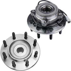Autoround 515063 4WD Front Wheel Bearing and Hub Assembly Compatible with 2000 2001 2002 Dodge Ram 2500 3500, 8 Lug w/ABS, Set of 2
