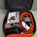 Car Emergency Safety Kit Bag with Portable Air Compressor, Jumper Cables,First Aid Kit, Tire Pressure Gauge, Auto Vehicle Safety Road Side Assistance Kits Essentials,for Women, Men, Teen