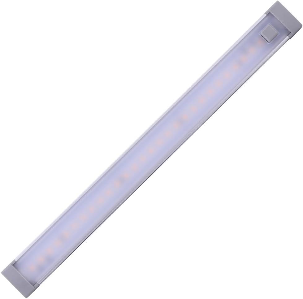 PureOptics LED Push Wire® Under Cabinet Light Bar, Plug-in or Hardwire, 9", Cool White, Gray, (LEDUC9-1CB)