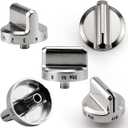 Funmit 5304502763 Range Control Knob Replacement for Frigidaire Stove Replaces PS11724147 AP5984069 EAP11724147 4279473, D Shaped Shaft with Metal Insert, Silver Plastic, 5 Pack