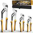 ELEAD 4-Piece Groove Joint Pliers Set, 12/10/8/6 Inch Adjustable Water Pump Pliers with Tool Roll Bag, Tongue and Groove for Home Repair, Gripping, Nuts, Bolts, Pipe & Fittings