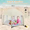 Pop Up Playpen for Baby, Portable Playpen for Babies and Toddlers with Removable Sun-Shades& 2 Side UV Covers, Lightweight Outdoor Baby Play-Pen for Beach Home with Travel Bag, Beige