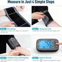 Blood Pressure Monitor for Upper Arm, Automatic Blood Pressure Cuff for Home Use, Blood Pressure Machine with Backlit Display, Irregular Heartbeat Detection, 260 Memory, Storage Bag