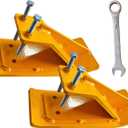 Tractor Bucket Protector, 2 Ski Edge Protectors, Lawn Groomer Anti-skid Protector Anti-skid Edge Protector Heavy Duty Steel Bucket Attachment,yellow