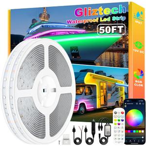 Boat Lights Led Waterproof 50FT, 12V RGB Marine LED Strip Exterior, IP67 Pontoon Boat Lights Interior with App for Pontoon, Bass, Deck, RV, Fishing Kayak