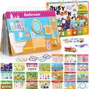 Fuutreo Montessori Busy Book for Toddlers 24 Themes Preschool Learning Binder with Stickers, Cognitive and Sensory Activities for Kids Ages 2-4 Educational Gift for Boys Girls with Gift Box Packaging