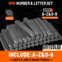 37-Piece Number and Letter Stamp Set 1/4 (6mm) (A-Z & 0-8 + Stars,use The 6 as a 9) CR-V Steel,Perfect for Most Stamping Applications