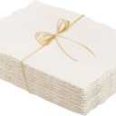 Prudiut 50 Sheets Cotton Watercolor Paper, 5 x 7 inches, 300 GSM, Deckled Edge, Ivory White, Ideal for Watercolor Painting, Acrylic Painting, Sketching, Crafts, Wedding Invitations