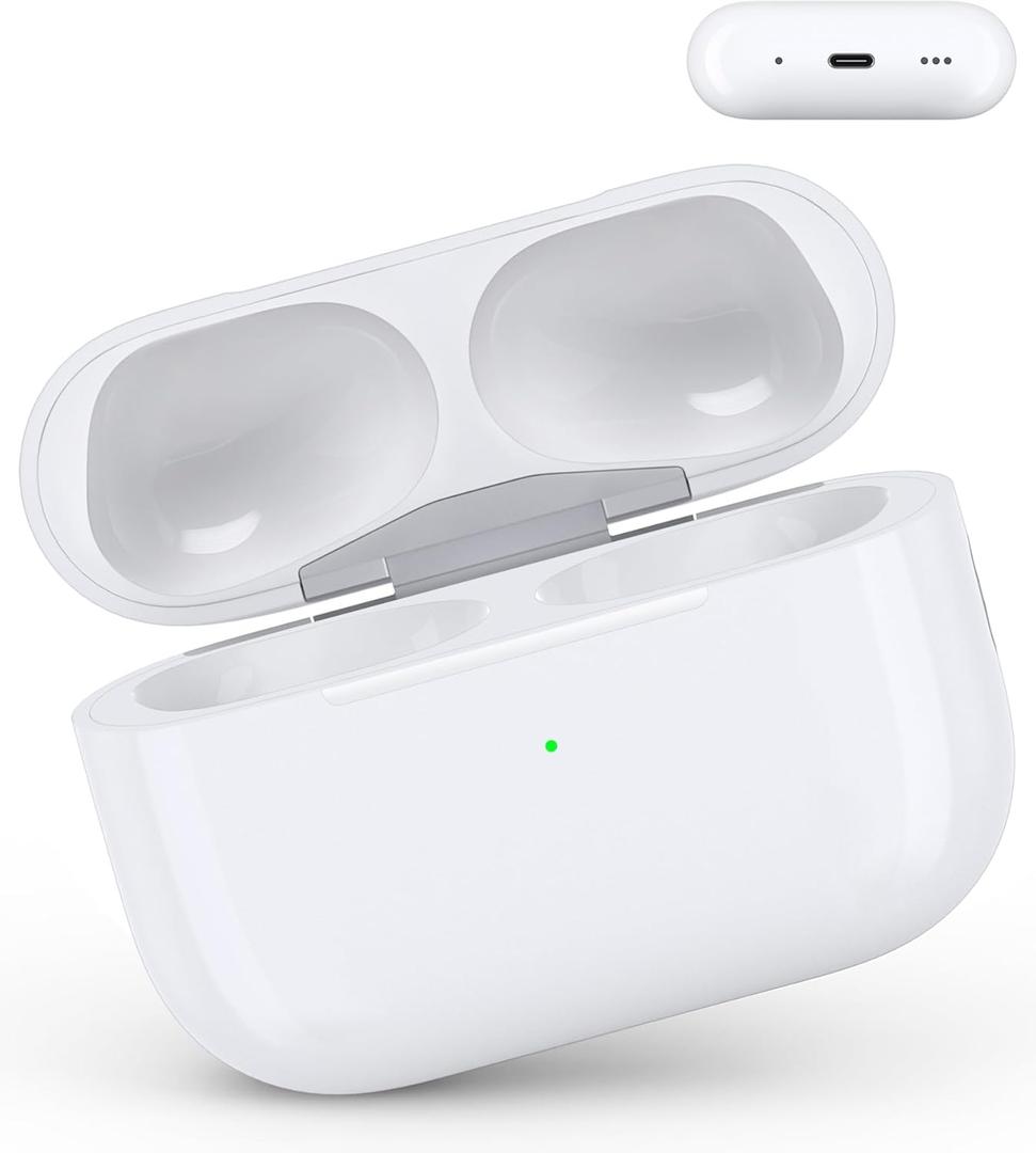 Wireless Charging Case Compatible with AirPods Pro 2nd & 1st, Charger Case Replacement for AirPods Pro 2nd & 1st with Bluetooth Pairing Sync Button, Earbuds Not Included (USB-C Port)