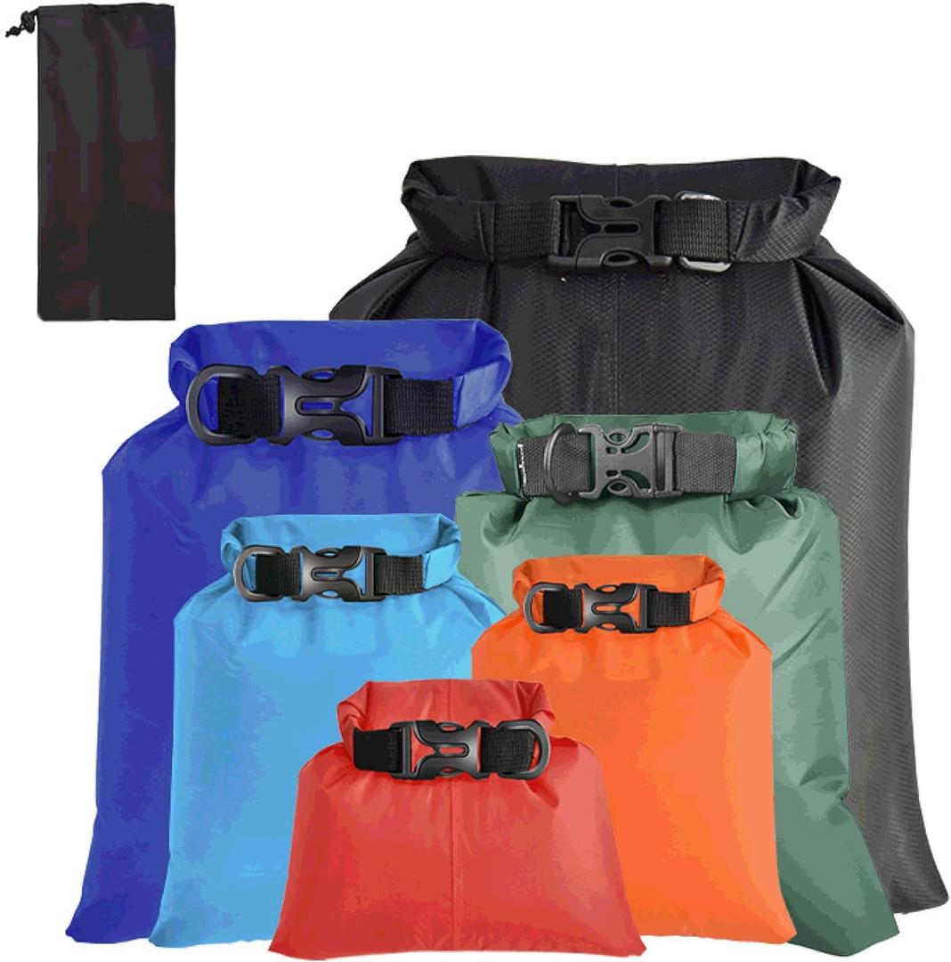 6PCS Dry Bags Waterproof, Lightweight Dry Bags, Waterproof Bag for Kayaking, Hiking, Boating, Camping