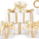 COTOPHER 35 Pcs Clear Boxes for Favors, 6x6x6 Inches Clear Gift Boxes PET Material Small Cake Boxes Plastic Small Gift Boxes with Lids, 6 Inch Cake Box for Wedding Favors Baby Shower