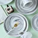 16 Piece Marble Dishes Dinnerware Sets, Marble Porcelain Dinnerware Set, Grey (4×Dinner Plates, 4×Dessert Plates, 4×Bowls, 4×Mugs, 16 Pack)
