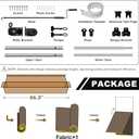 Artpuch Outdoor Roller Shade 7' W x 8' H, Gray Exterior Cordless Patio Shades Roll Up Blinds with Spliced Pole Design, (2 Poles, One-Piece Fabric), 84"W x 96"H