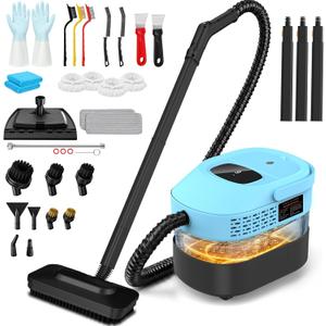 Steam Cleaner,2500W Steam Cleaner 1.6L Tank,10s Heat-Up 3-Level Handle,Handheld Steamers,Portable Steamer for Cleaning,Steamer for Cleaning,34PCS Accessories for Home Car Tile Grout Couch Grease Dirt