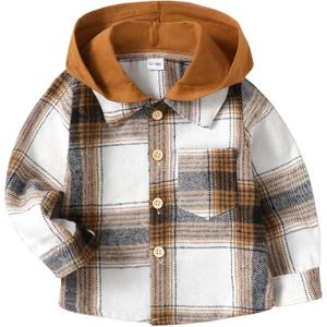 Baby Toddler Boys Long Sleeve Shirt Flannel Buffalo Plaid Shirts Button Down Jacket Top Outfit Fall Winter Clothes (3-4T)
