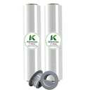 18" x 1500 Ft Heavy Duty Stretch Shrink Wrap with Handle, 80 Gauge, 4 Pack