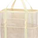 Fammart Mesh Beach Bag for Women, Large Beach Toy Pool Bag with Zipper Pocket, SandProof Cruise Essentials 2026 Family Travel