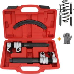 Coil Spring Compressor Tool Automotive 2 pcs Heavy Duty Macpherson Strut Spring Compressor Set with Safety Bracket for Car Truck ATV UTV, 2200 LB Capacity, Coil Spring Compression Tool