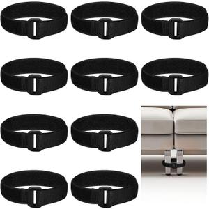 10PCS Couch Connector Straps, Universal Sectional Couch Connectors, Heavy Duty Couches Connector Straps, Easy to Install, No Tools Required, Fasten Sofa Legs Together