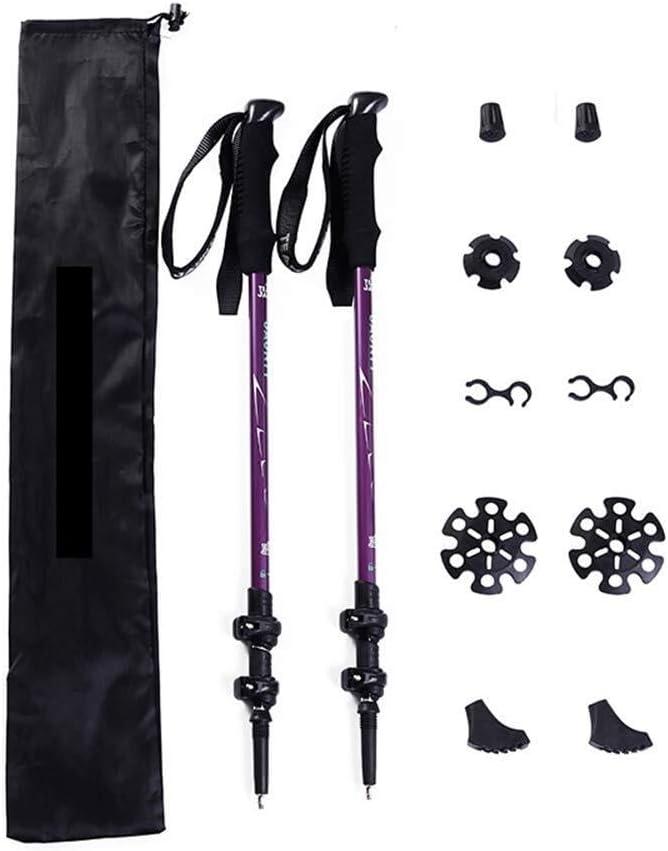 Trekking Poles 2 Pack Lightweight Aluminum Collapsible Adjustable Antishock Quick Lock Grip for Hiking and Walking