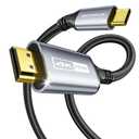 USB-C to HDMI Cable 6Ft [4K@60Hz] High-Speed USB Type C to HDMI 2.0 Braided Cord (Thunderbolt 3/4 Compatible) for iPhone 15 Series, MacBook Pro/Air, iPad Pro, Galaxy S8 to S23