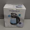 Chefman Electric Kettle, 1.8L 1500W, Hot Water Boiler, Removable Lid for Easy Cleaning, Auto Shut Off, Boil-Dry Protection, Stainless Steel Filter, BPA Free, Borosilicate Glass Electric Tea Kettle (Black)