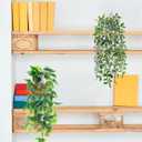 Der Rose 2Pcs Fake Plants Artificial Potted Faux Hanging Ivy Vines Plants Indoor for Home Bathroom Shelf Wall Bookshelf Decor