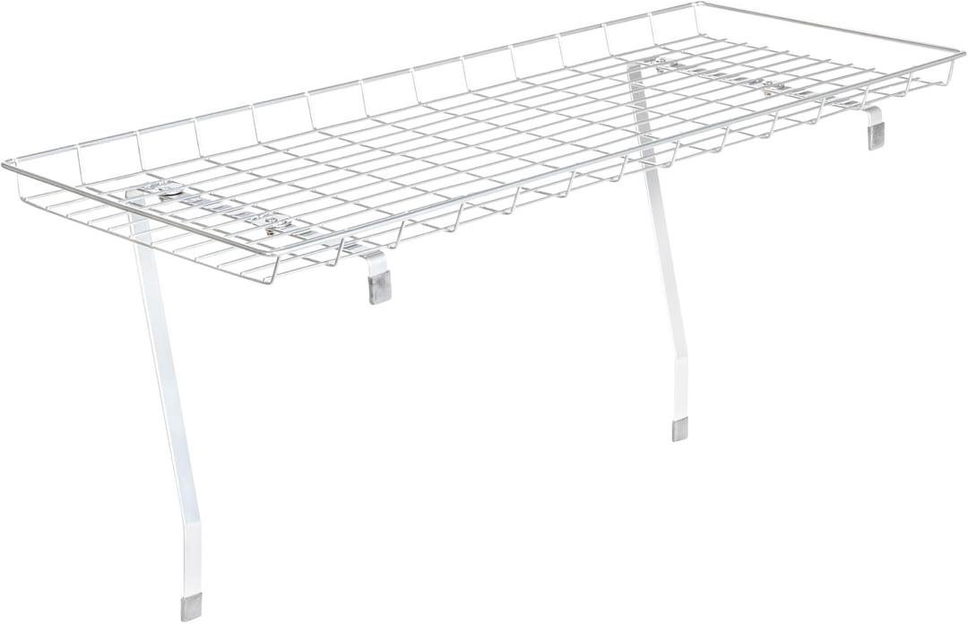 Household Essentials Rear Display Over-The-Washer Storage Shelf to Organize and Store Laundry Room Supplies, Silver, 10 Inches X 26.5 Inches X 5 Inches