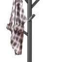 Metal Modern Coat Rack Stand, Sturdy Freestanding Coat Rack with Natural Marble Base, Black Coat Racks and Coat Hall Tree Hanger Stand for Entryway, Hallway, Office (Black Marble base)