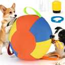 10-Inch Jumbo Dog Ball - Durable & Tear-Resistant Inflatable Toy for Exercise & Play, Perfect for Herding with Heavy-Duty Handle Cover & Pump - Fun Giant Tennis Ball for Dogs1pcs