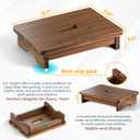 FANATU Wooden Step Stool, One Step Stool for Adults, Bedside Wooden Stool with 550lbs Capacity, Portable & Non-Slip Heavy Duty Design (Rich Walnut, 3.5in Height)