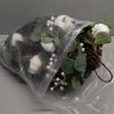 Winlyn 2 Pack White Pumpkin Garland with Eucalyptus Pinecones Berries Fall Foliage for Wedding Arch Thanksgiving Table Farmhouse Decor