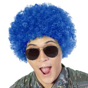 FREE BEAUTY Fluffy Afro Synthetic Clown Wig for Men Women Cosplay Anime Party Christmas Halloween Fancy Funny Wigs (Blue)